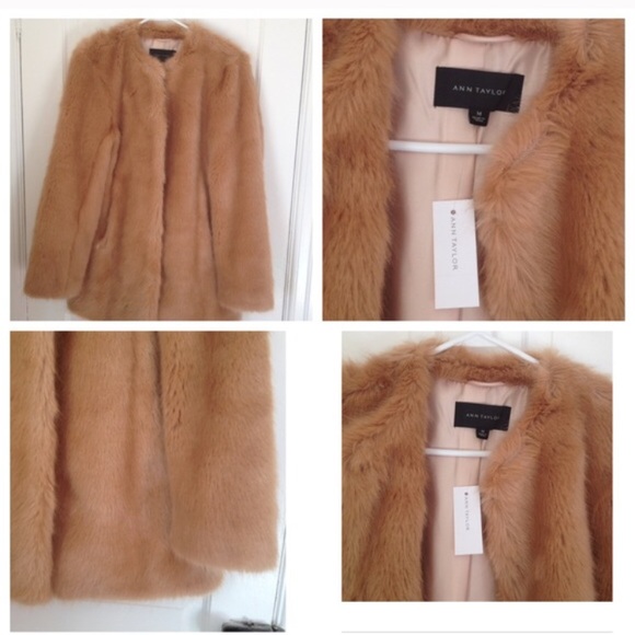 ANN TAYLOR • HOST PICK | GORGEOUS Soft Pink Ann Taylor Faux Fur Coat - Picture 5 of 9